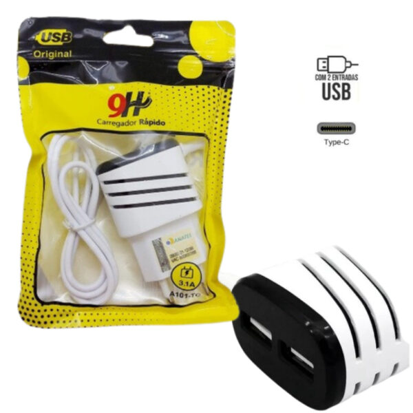 Carregador Marca: 9H 3.1A - Para Conector Tipo C a101 tc para kindle etc